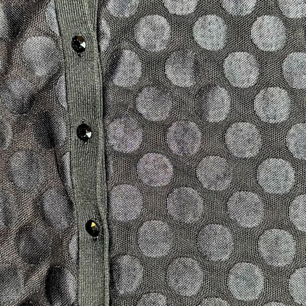 🌟 Banana Republic Mesh Polk a Dot Cardigan Sz M - Picture 3 of 5